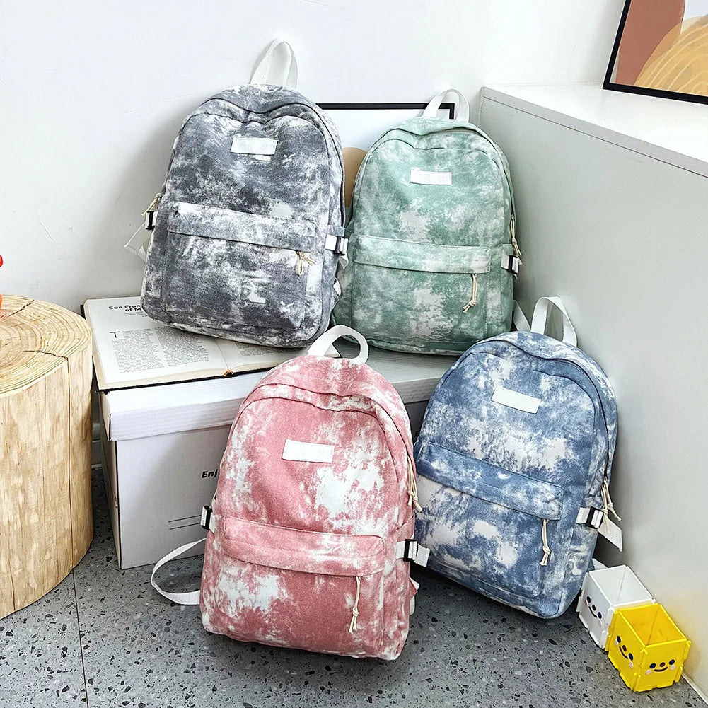 Tie Dye Printing Backpack Preppy Style School Bag