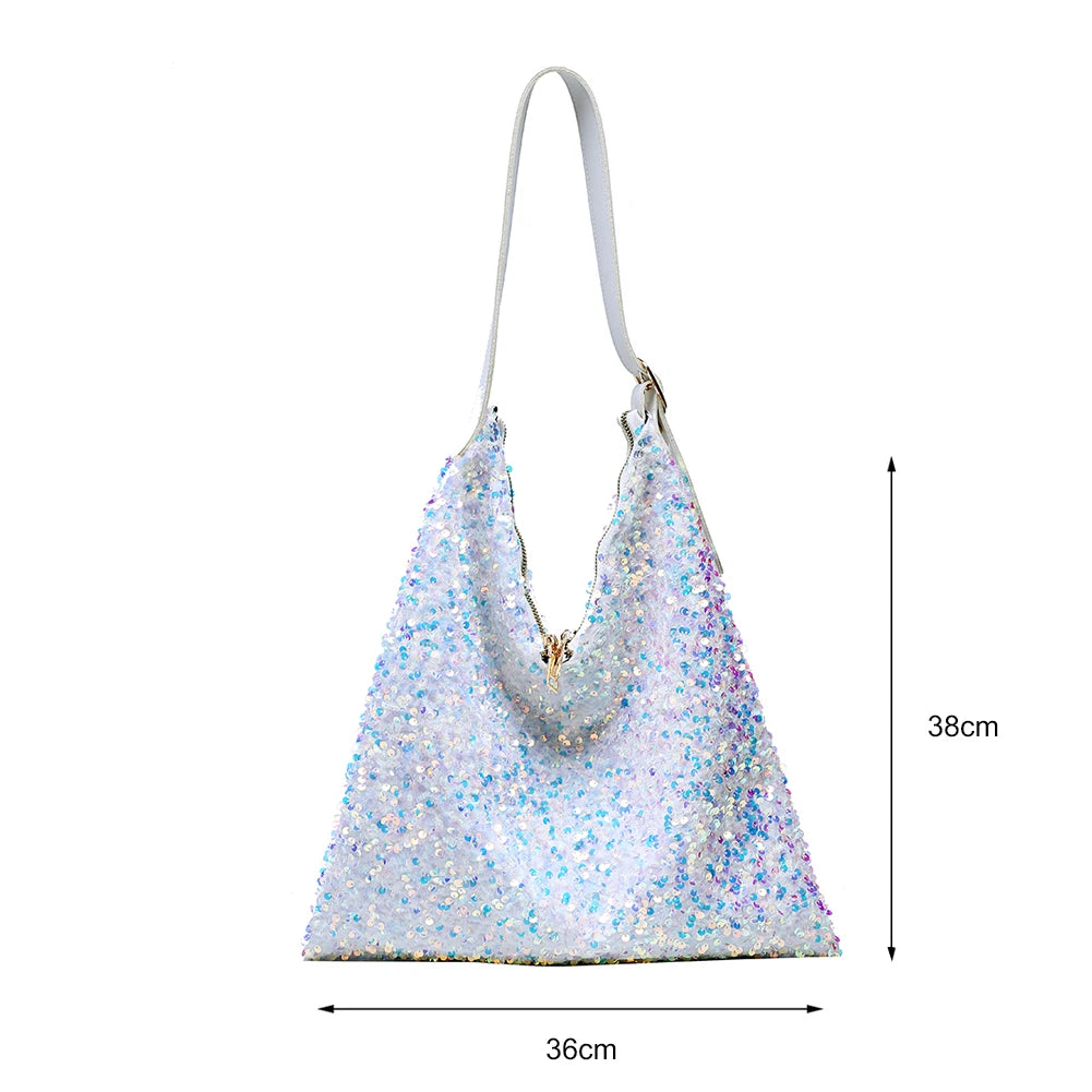 Sequin Evening Clutch Bag Women Shoulder Tote Shopping Bag
