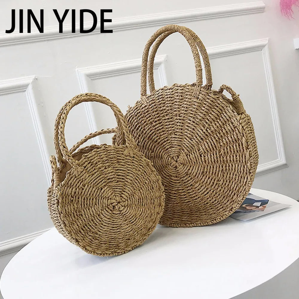 Rattan Beach Cross Body Bag Women Envelope Shoulder Shell Bag