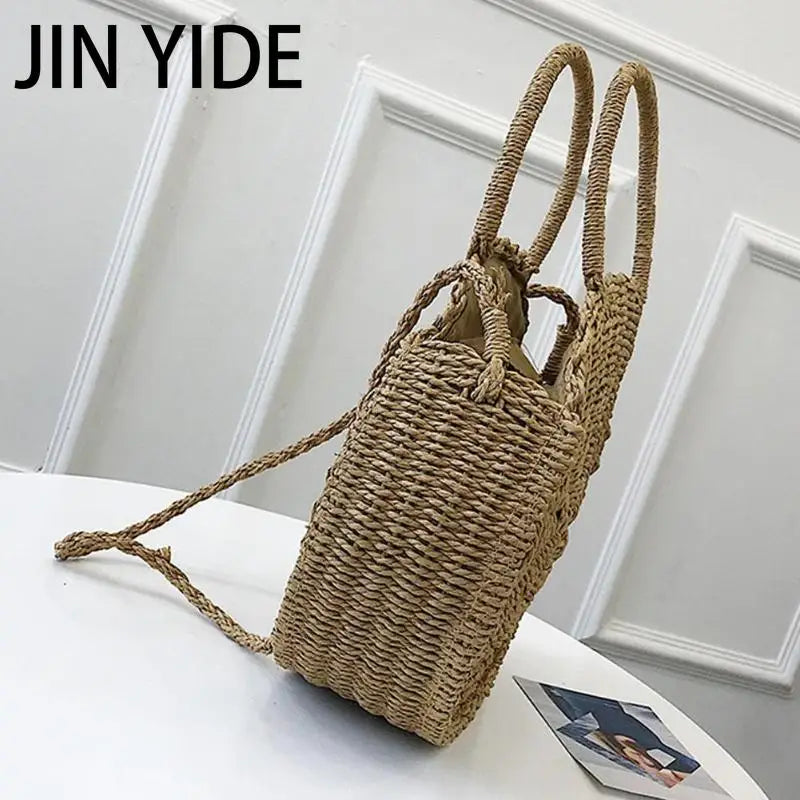 Rattan Beach Cross Body Bag Women Envelope Shoulder Shell Bag