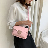 Braided Shoulder Strap Crossbody Bag PU Leather Small Square Bag
