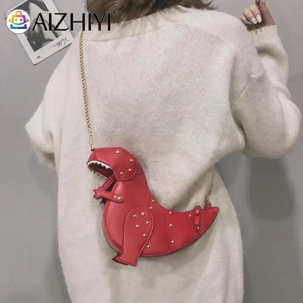 Cartoon Dinosaur Shoulder Bag Vintage Ladies Messenger Mini Purse Handbag