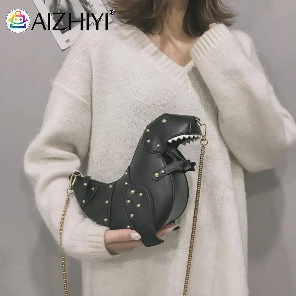 Cartoon Dinosaur Shoulder Bag Vintage Ladies Messenger Mini Purse Handbag