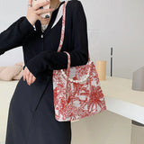 Women Shoulder Bag Handbag Jacquard Embroidery Beach Tote Bags Purse