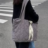 Nylon Checkered Shoulder Bag for Business