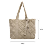 Nylon Checkered Shoulder Bag for Business