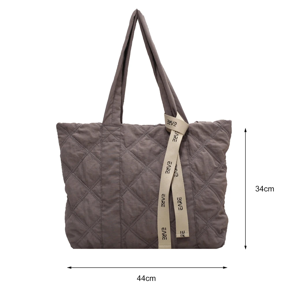 Nylon Checkered Shoulder Bag for Business