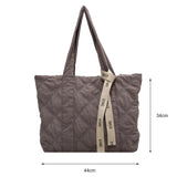 Nylon Checkered Shoulder Bag for Business