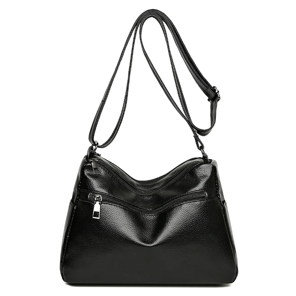 Multi-function Women Shoulder Bag Soft PU Leather Satchels