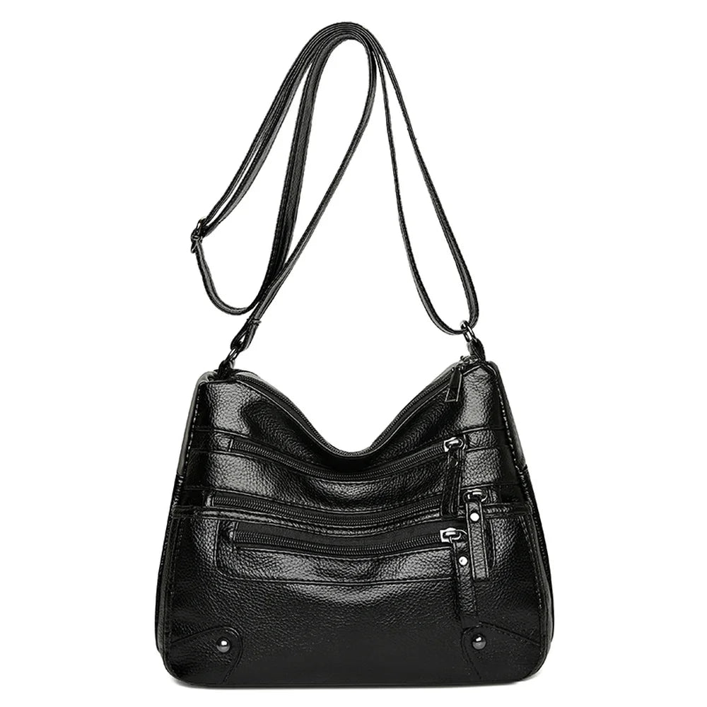 Multi-function Women Shoulder Bag Soft PU Leather Satchels