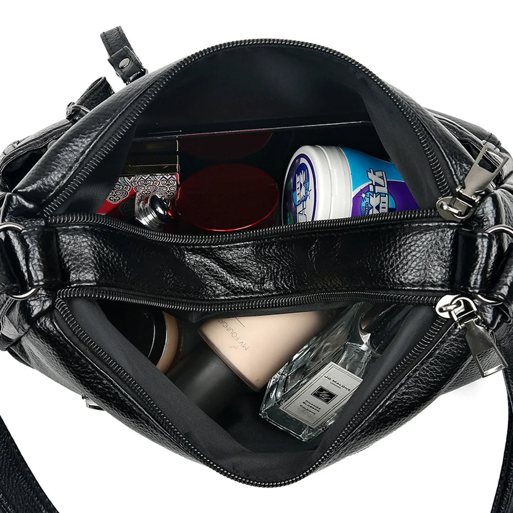 Multi-function Women Shoulder Bag Soft PU Leather Satchels