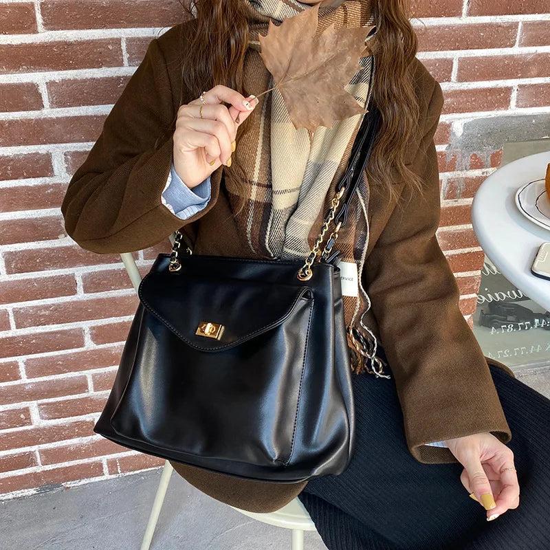 Women Shoulder Bag PU Leather Tote Handbag Large Capacity