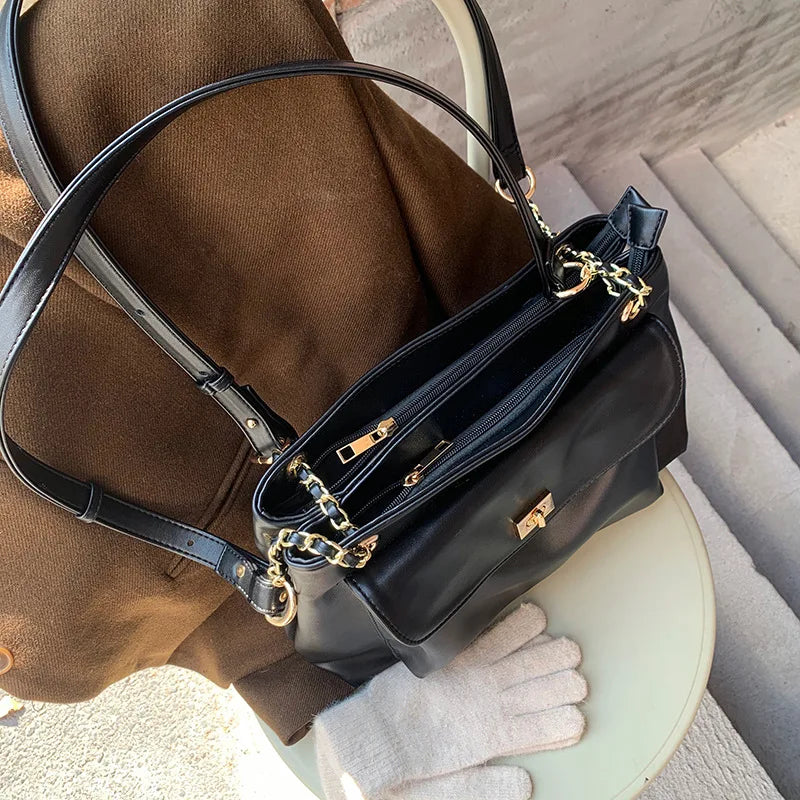 Women Shoulder Bag PU Leather Tote Handbag Large Capacity