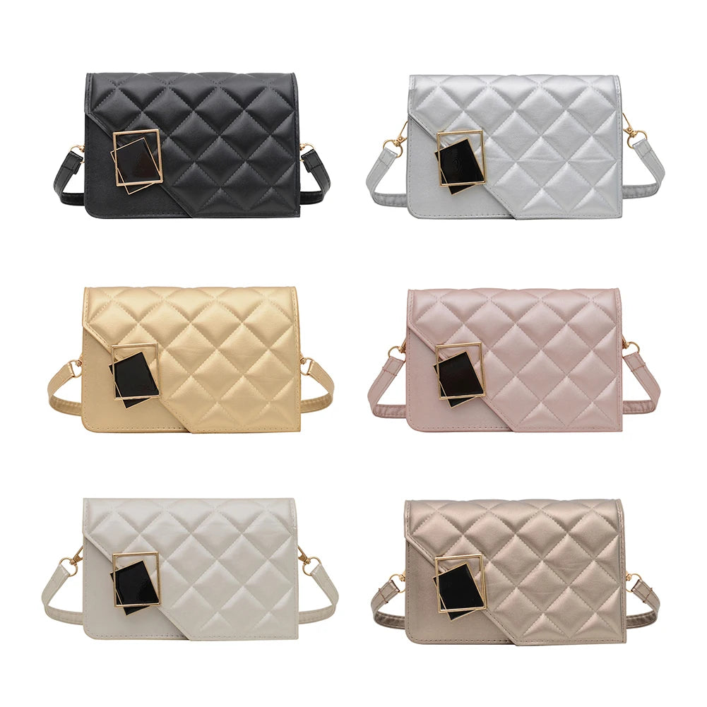 Women Shoulder Bags Lattice Crossbody Chain Messenger Bag