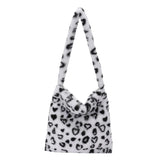 Plush Animal Pattern Shoulder Handbag for Women