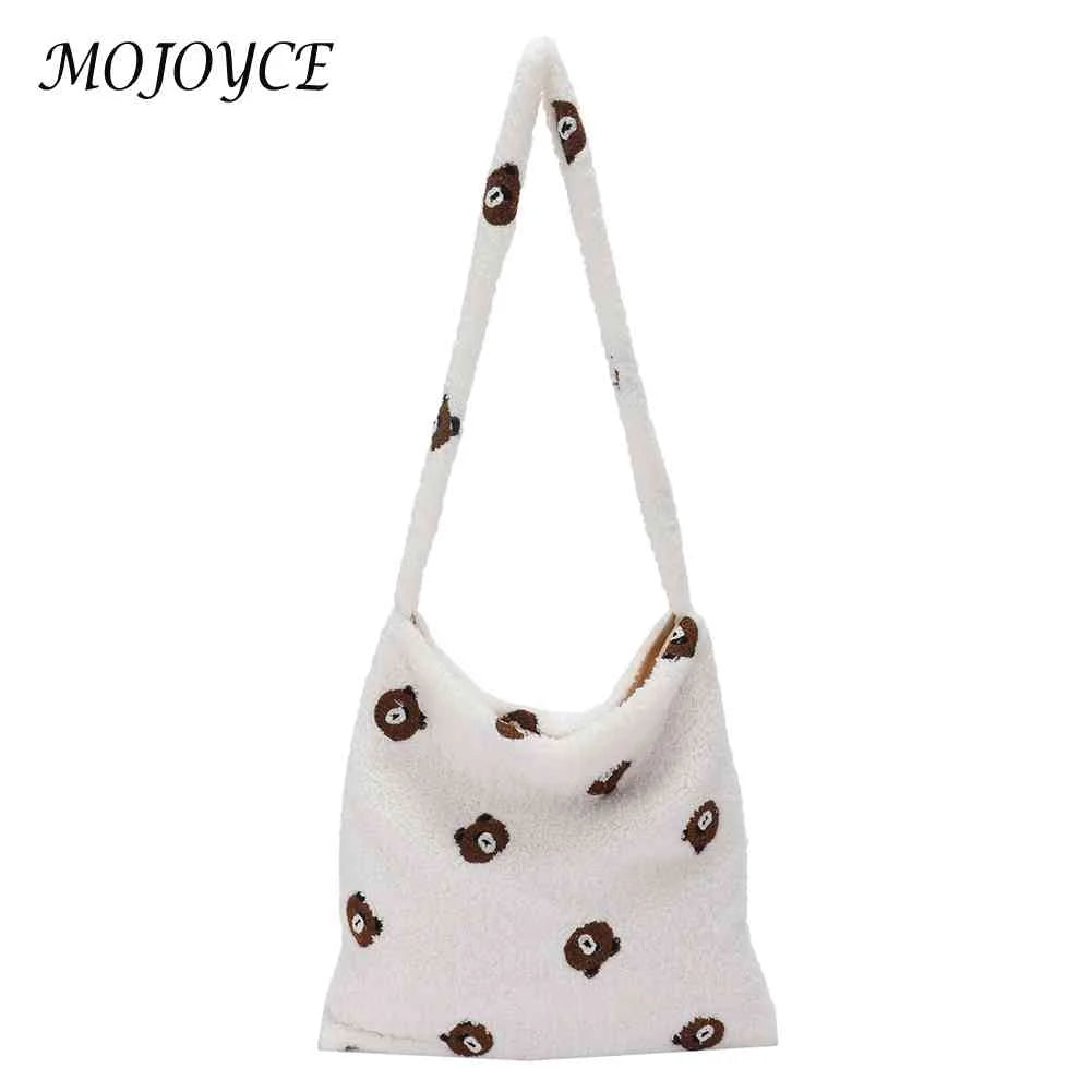 Animal Pattern Plush Shoulder Handbag for Women