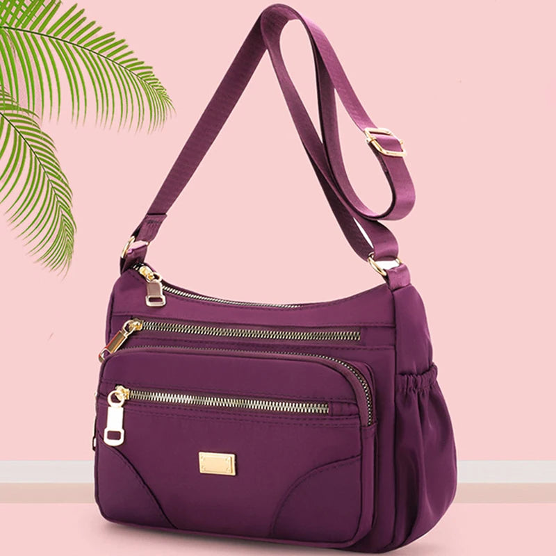 Women Shoulder Messenger Bag Nylon Lightweight Waterproof Crossbody