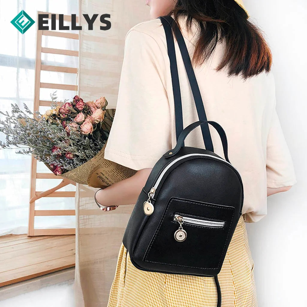 Women Small Backpack Letter Mobile Phone Mini Backpack Women Pu Leather Bags