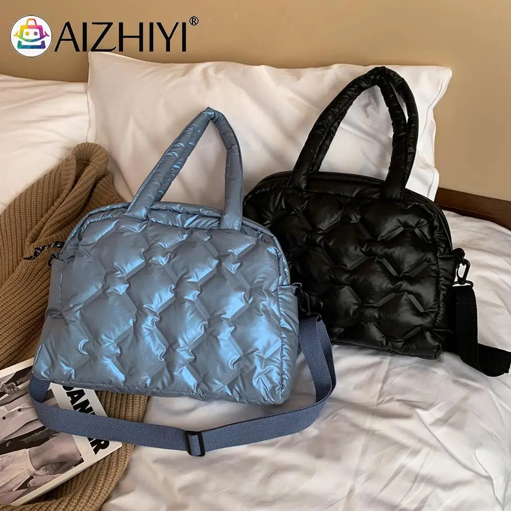 Women Space Cotton Shoulder Bags Winter Crossbody Large Capacity Down Bag