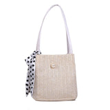 Women Straw Bag Large Capacity Beach Casual Shoulder Handbag Basket Storage