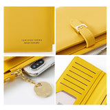 Gray Red Zipper Clutch Wallet Long PU Leather Money Bag
