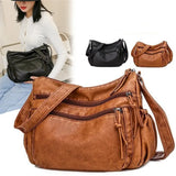 Casual Crossbody Shoulder Bag, Large Capacity Soft Leather Handbag