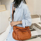 Casual Crossbody Shoulder Bag, Large Capacity Soft Leather Handbag