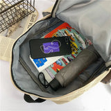 Corduroy School Bag for Girls Harajuku Student Schoolbags