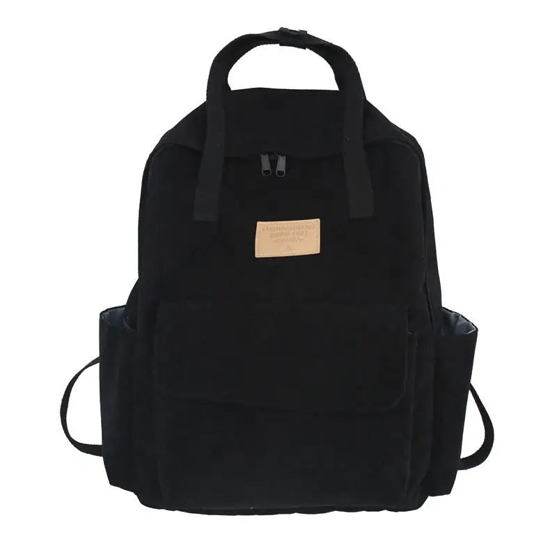 Corduroy School Bag for Girls Harajuku Student Schoolbags