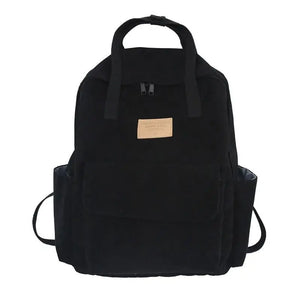 Corduroy School Bag for Girls Harajuku Student Schoolbags