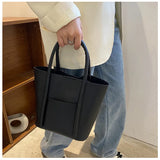 Vintage Shoulder Bags Large Capacity Retro Tote Bags Solid Bags