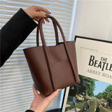 Vintage Shoulder Bags Large Capacity Retro Tote Bags Solid Bags