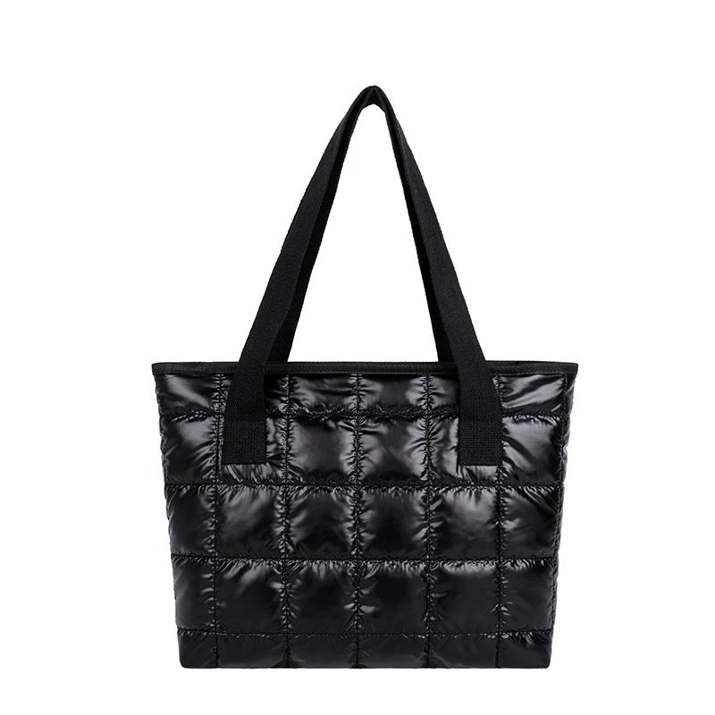 Women's Quilted Winter Handbag Tote Lady Nylon Padded Bag