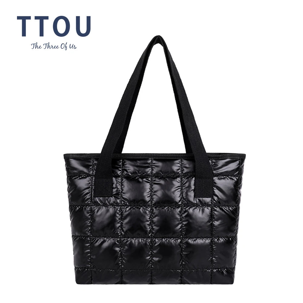 Women's Quilted Winter Handbag Tote Lady Nylon Padded Bag
