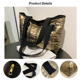 Women's Quilted Winter Handbag Tote Lady Nylon Padded Bag