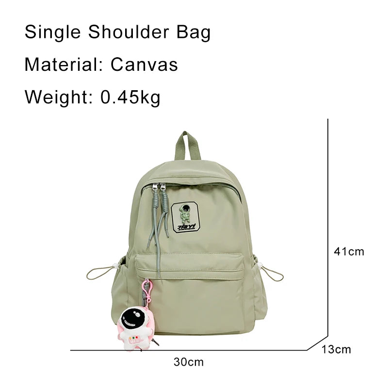 Youth Personality Canvas Backpack Large Capacity Tablet Bag