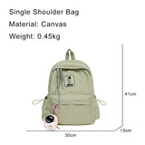 Youth Personality Canvas Backpack Large Capacity Tablet Bag