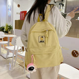 Youth Personality Canvas Backpack Large Capacity Tablet Bag