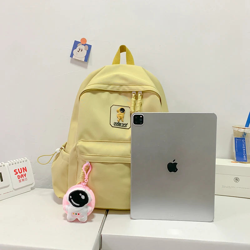 Youth Personality Canvas Backpack Large Capacity Tablet Bag