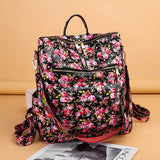 Leopard Print Backpack with Ribbon for Women