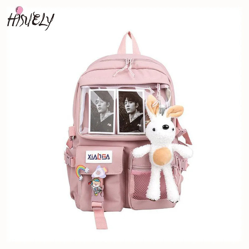 Soft Girl Transparent School Bag Casual Student Backpack