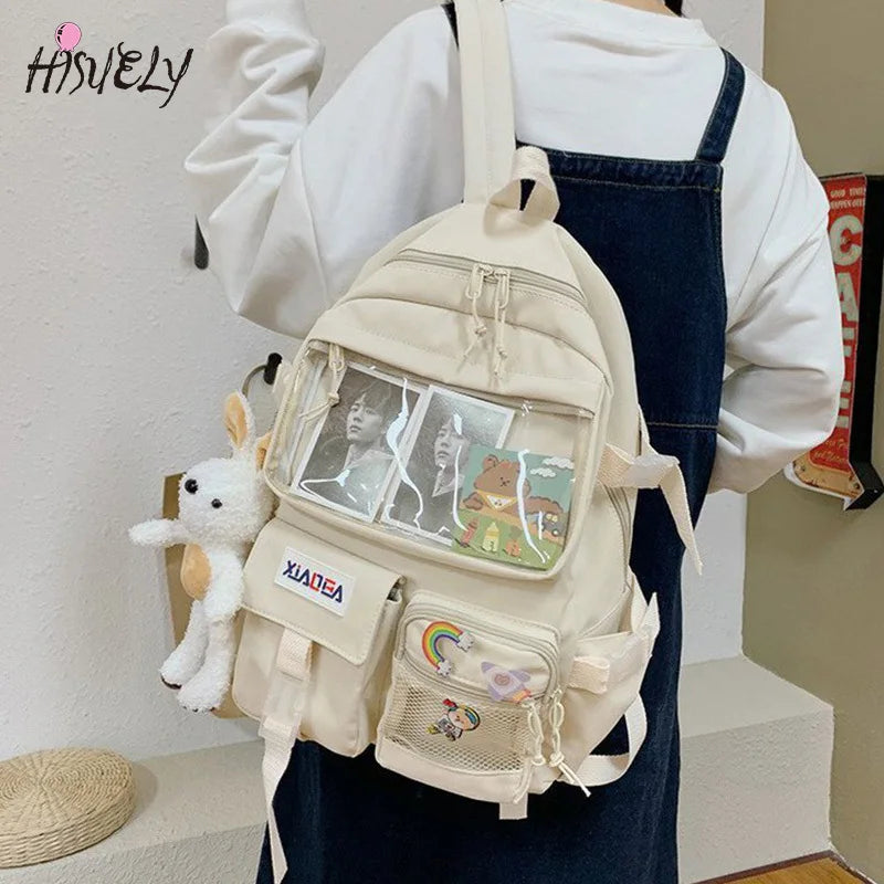 Soft Girl Transparent School Bag Casual Student Backpack