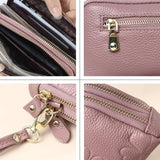 Embossed Flowers Long Wallet Double Zipper Clutch Purse