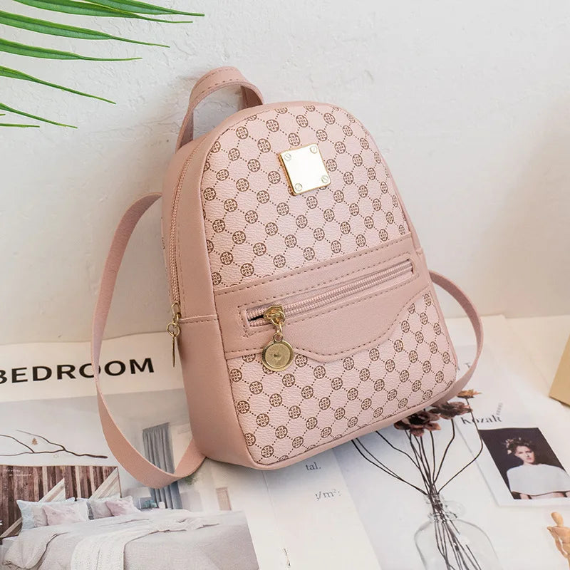 Mini Backpack for Girls PU Leather Storage Bag