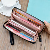 Women Long Wallet Clutch Bag with Zipper Pocket