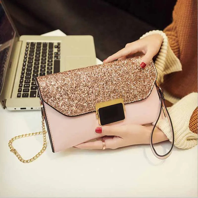 Leather Envelope Clutch Evening Bag for Women