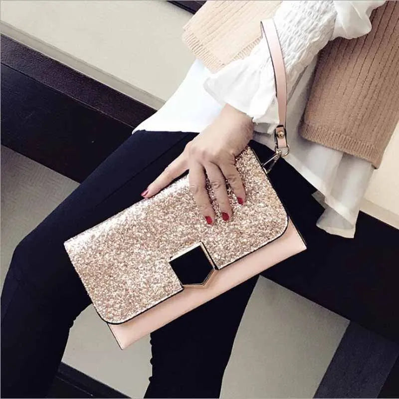Leather Envelope Clutch Evening Bag