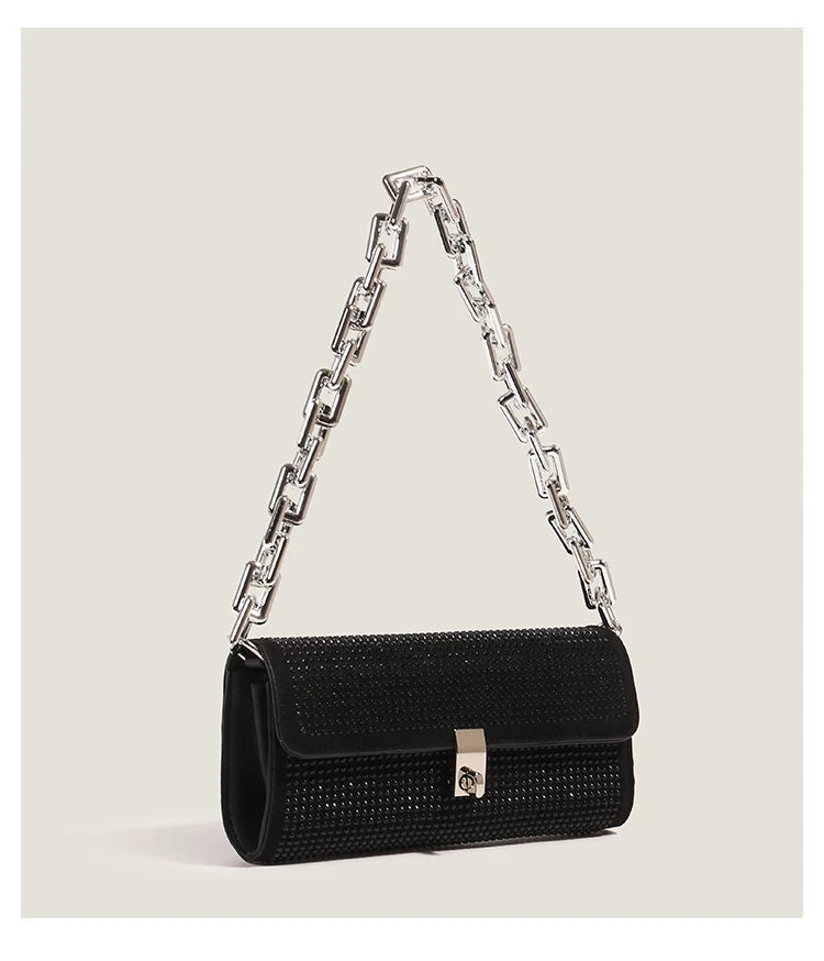 Flash Diamond Rhinestone Mini Tote Shoulder Messenger Bag