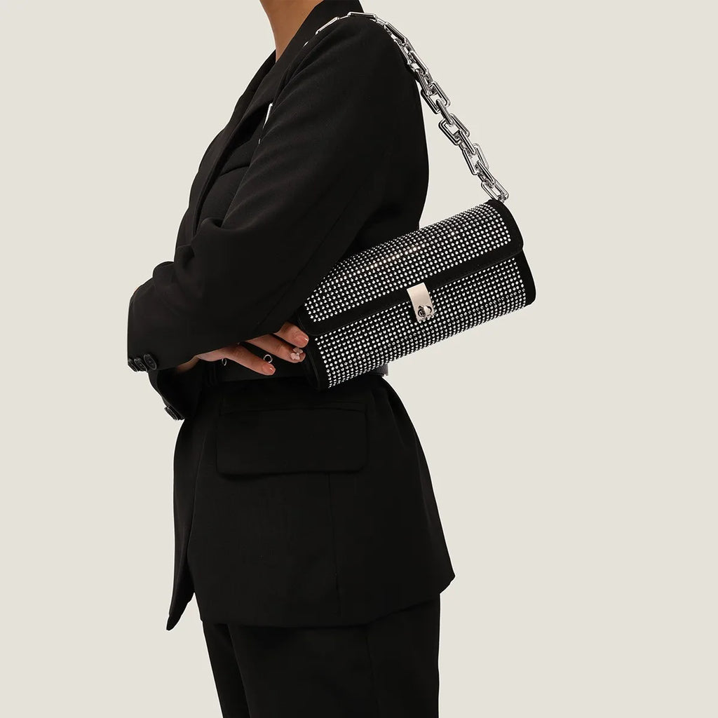 Flash Diamond Rhinestone Mini Tote Shoulder Messenger Bag