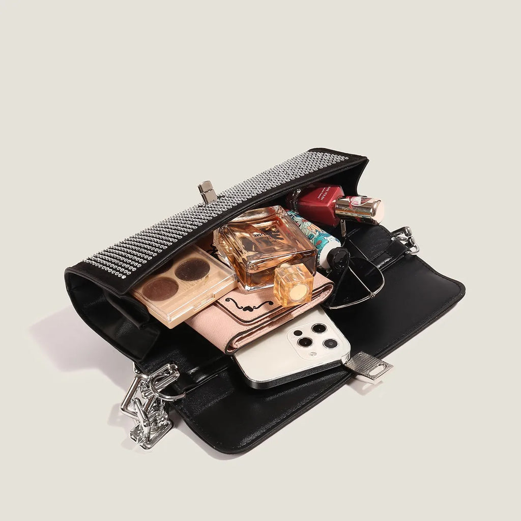 Flash Diamond Rhinestone Mini Tote Shoulder Messenger Bag